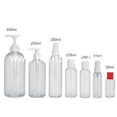 China 250 ml plastic PET shampoo lege fles met pomp met pomp dispenser leverancier