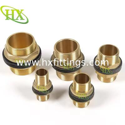 1/2 vrouwelijk, 3/4 mannelijk, watertankconnector van vervuild messing met schotfitting